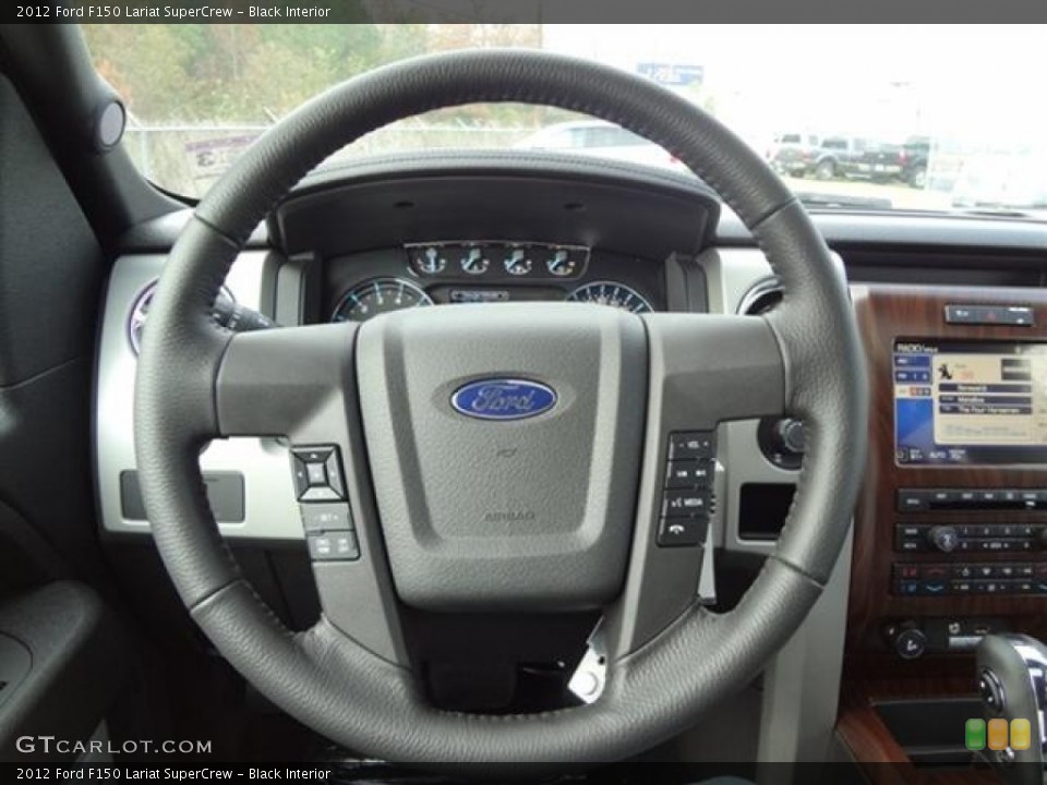 Black Interior Steering Wheel for the 2012 Ford F150 Lariat SuperCrew #58263958