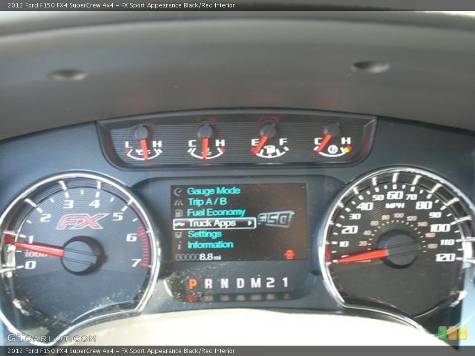 FX Sport Appearance Black/Red Interior Gauges for the 2012 Ford F150 FX4 SuperCrew 4x4 #58264738