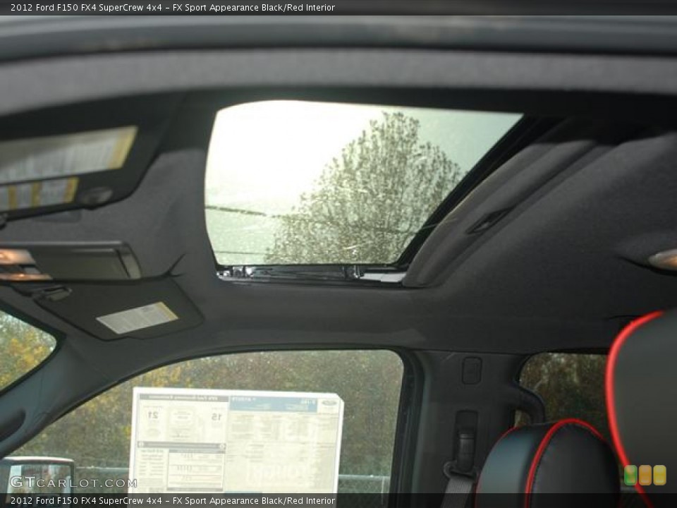 FX Sport Appearance Black/Red Interior Sunroof for the 2012 Ford F150 FX4 SuperCrew 4x4 #58264765