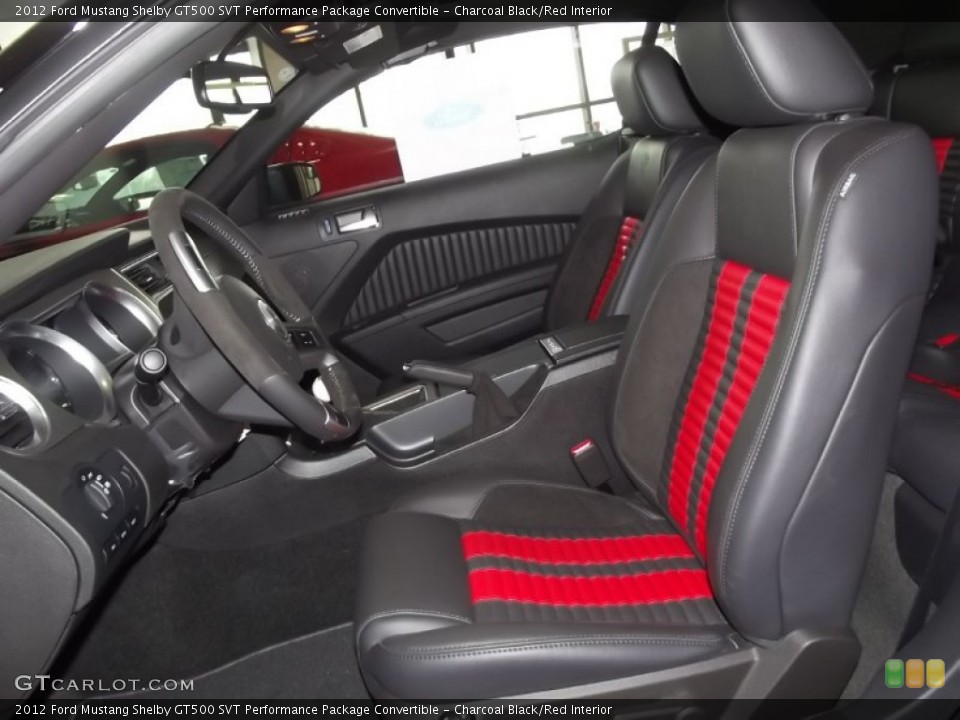 Charcoal Black/Red Interior Photo for the 2012 Ford Mustang Shelby GT500 SVT Performance Package Convertible #58266778