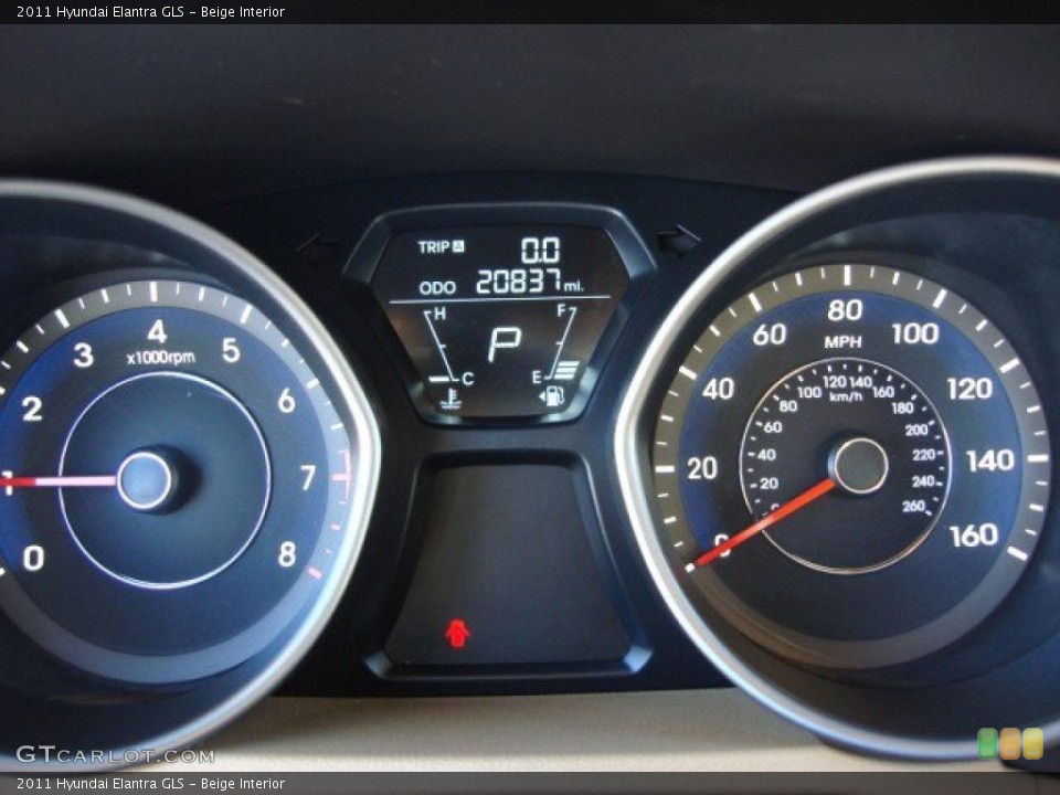 Beige Interior Gauges for the 2011 Hyundai Elantra GLS #58272527