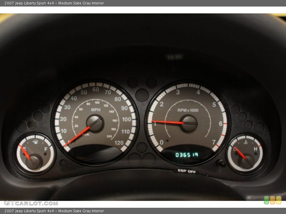 Medium Slate Gray Interior Gauges for the 2007 Jeep Liberty Sport 4x4 #58282799