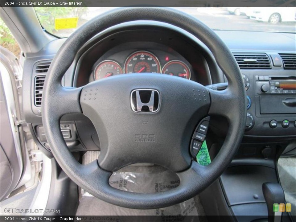 Gray Interior Steering Wheel for the 2004 Honda Civic LX Coupe #58283504