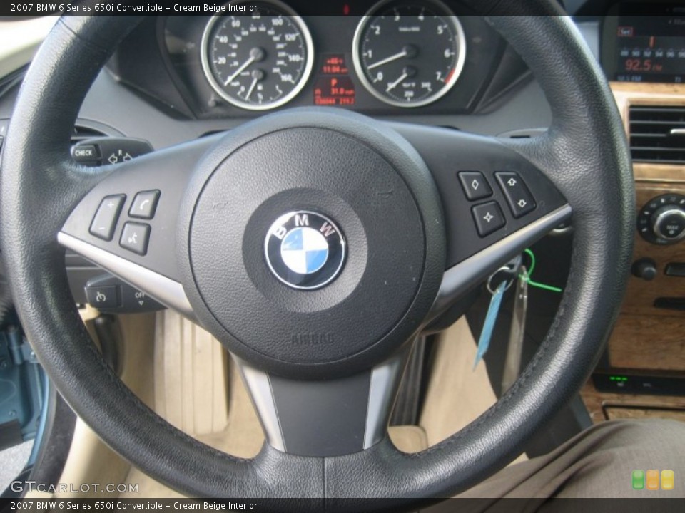 Cream Beige Interior Steering Wheel for the 2007 BMW 6 Series 650i Convertible #58284707