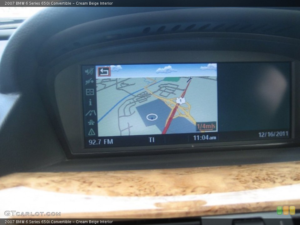 Cream Beige Interior Navigation for the 2007 BMW 6 Series 650i Convertible #58284713