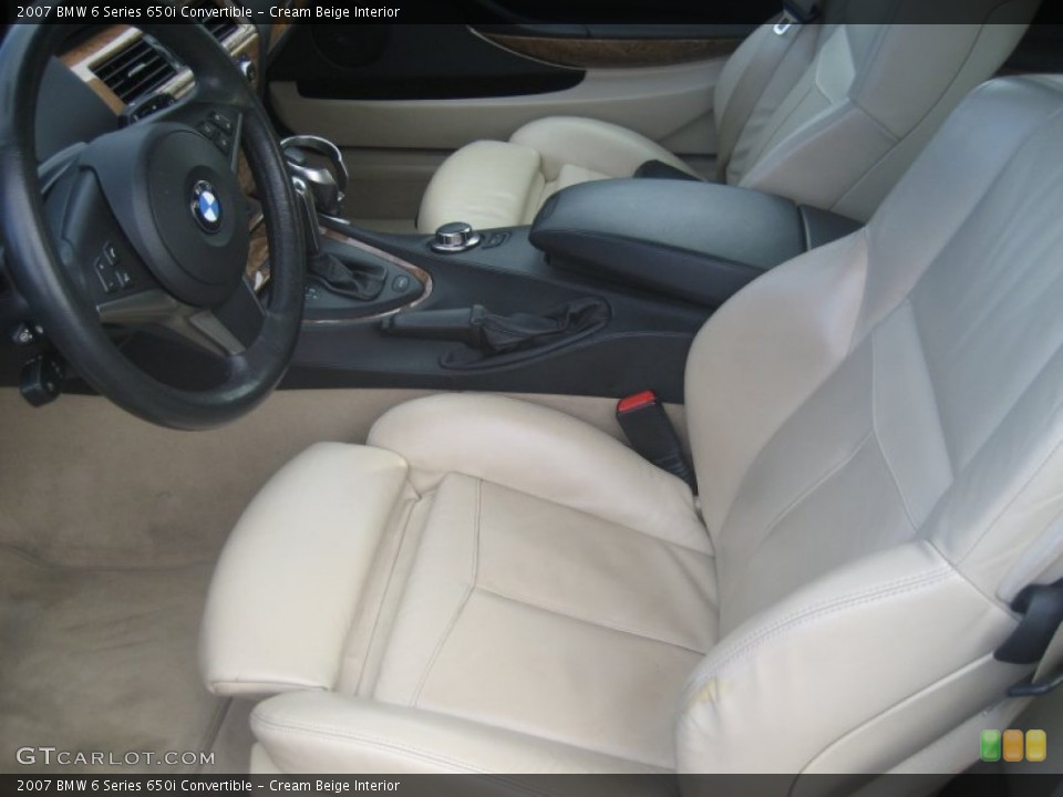 Cream Beige Interior Photo for the 2007 BMW 6 Series 650i Convertible #58284788