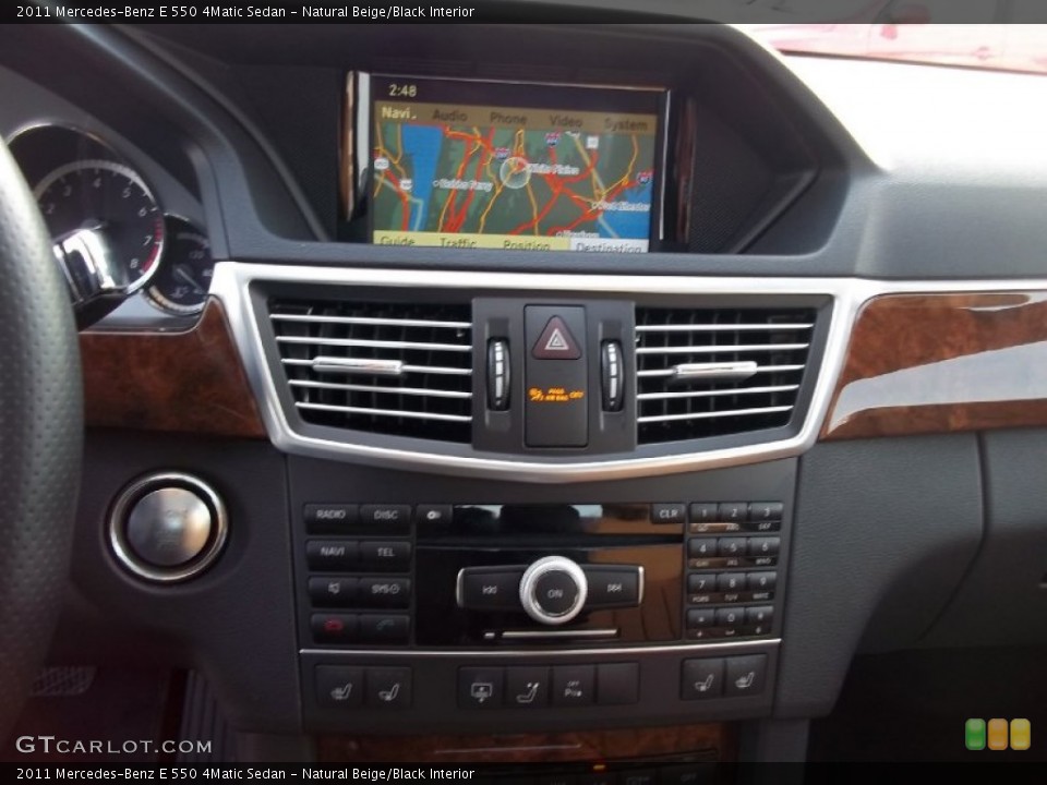 Natural Beige/Black Interior Controls for the 2011 Mercedes-Benz E 550 4Matic Sedan #58285127