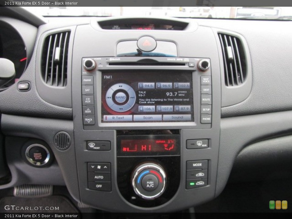 Black Interior Controls for the 2011 Kia Forte EX 5 Door #58287917