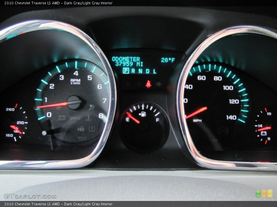 Dark Gray/Light Gray Interior Gauges for the 2010 Chevrolet Traverse LS AWD #58293689