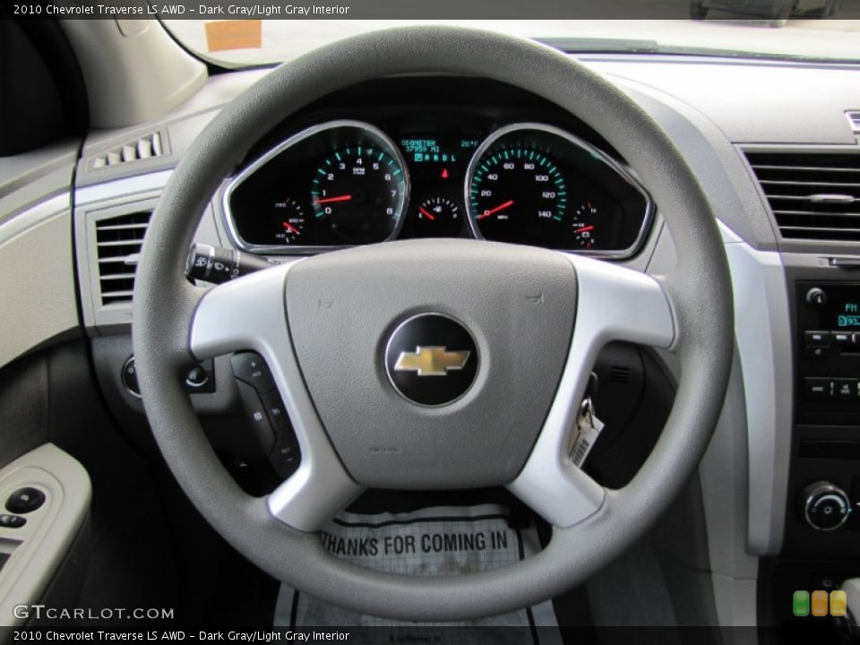 Dark Gray/Light Gray Interior Steering Wheel for the 2010 Chevrolet Traverse LS AWD #58293698
