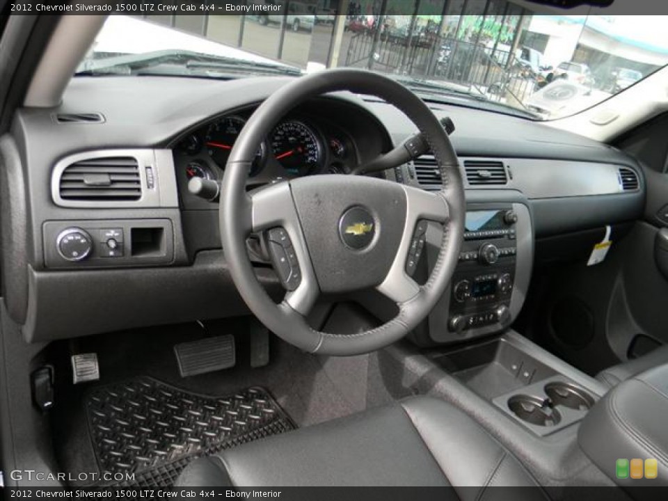 Ebony Interior Dashboard for the 2012 Chevrolet Silverado 1500 LTZ Crew Cab 4x4 #58303078