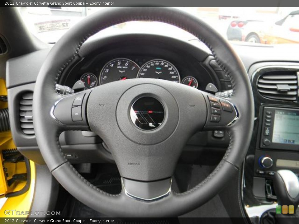 Ebony Interior Steering Wheel for the 2012 Chevrolet Corvette Grand Sport Coupe #58304959