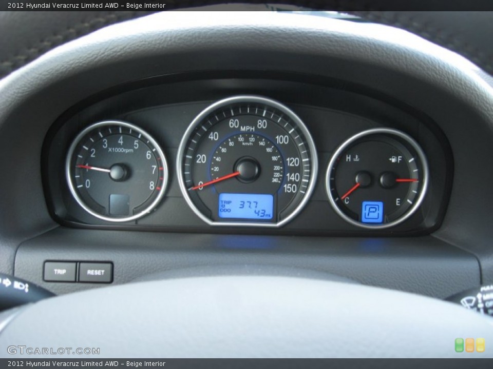Beige Interior Gauges for the 2012 Hyundai Veracruz Limited AWD #58323609