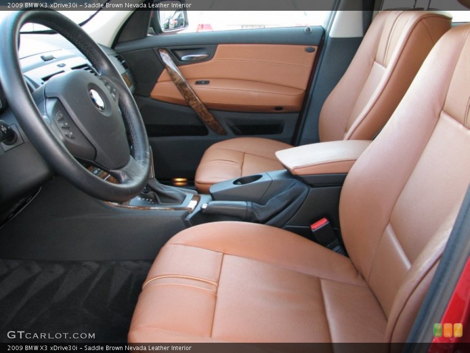 Saddle Brown Nevada Leather 2009 BMW X3 Interiors