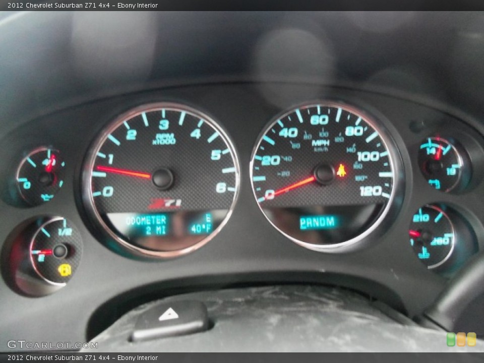 Ebony Interior Gauges for the 2012 Chevrolet Suburban Z71 4x4 #58331932