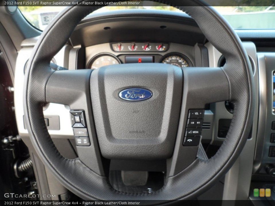 Raptor Black Leather/Cloth Interior Steering Wheel for the 2012 Ford F150 SVT Raptor SuperCrew 4x4 #58336079