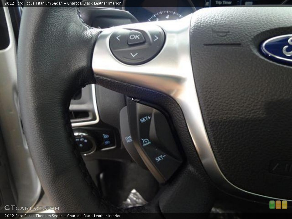 Charcoal Black Leather Interior Controls for the 2012 Ford Focus Titanium Sedan #58336926