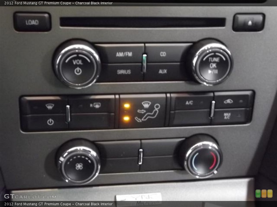 Charcoal Black Interior Controls for the 2012 Ford Mustang GT Premium Coupe #58343852