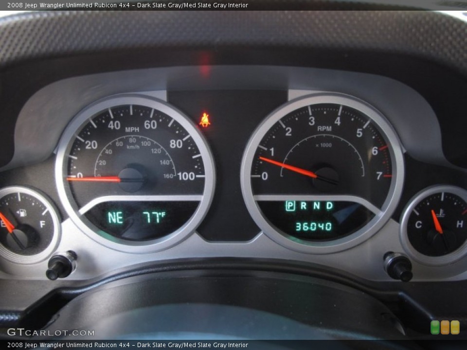 Dark Slate Gray/Med Slate Gray Interior Gauges for the 2008 Jeep Wrangler Unlimited Rubicon 4x4 #58345579