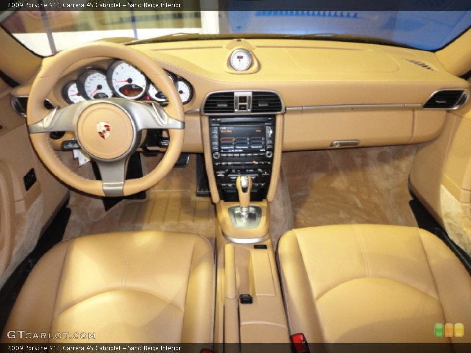 Sand Beige Interior Dashboard for the 2009 Porsche 911 Carrera 4S Cabriolet #58354913