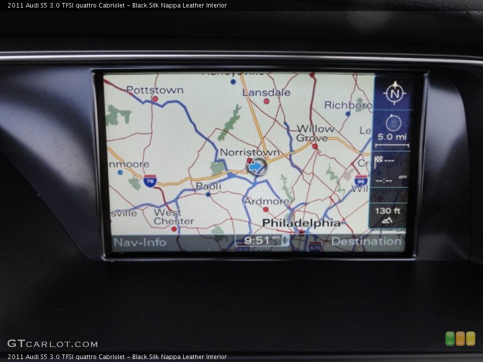 Black Silk Nappa Leather Interior Navigation for the 2011 Audi S5 3.0 TFSI quattro Cabriolet #58358511