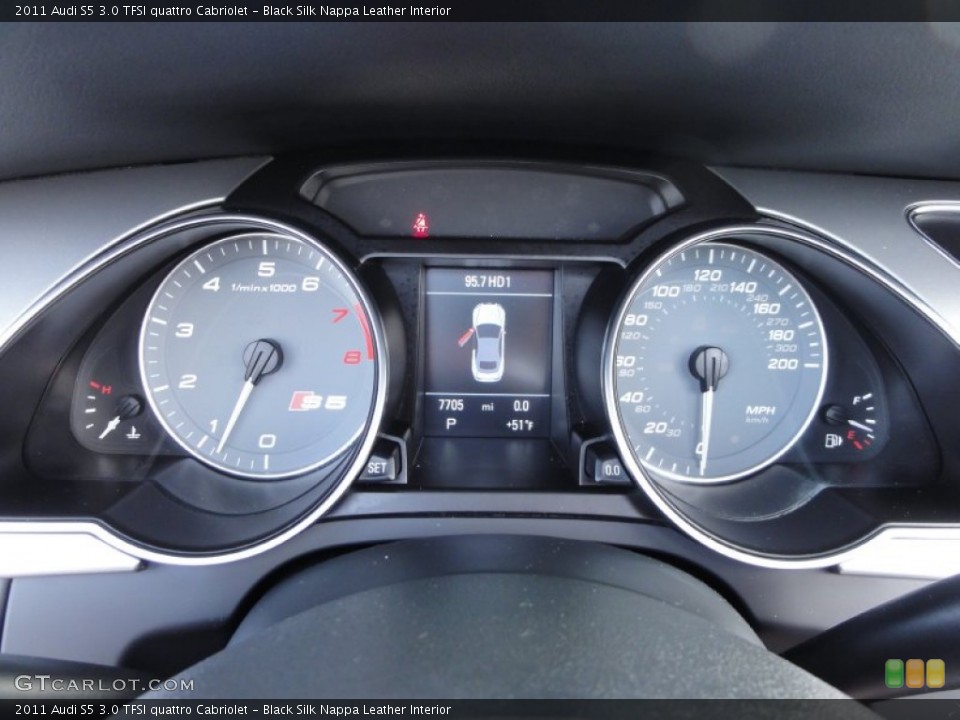 Black Silk Nappa Leather Interior Gauges for the 2011 Audi S5 3.0 TFSI quattro Cabriolet #58358541