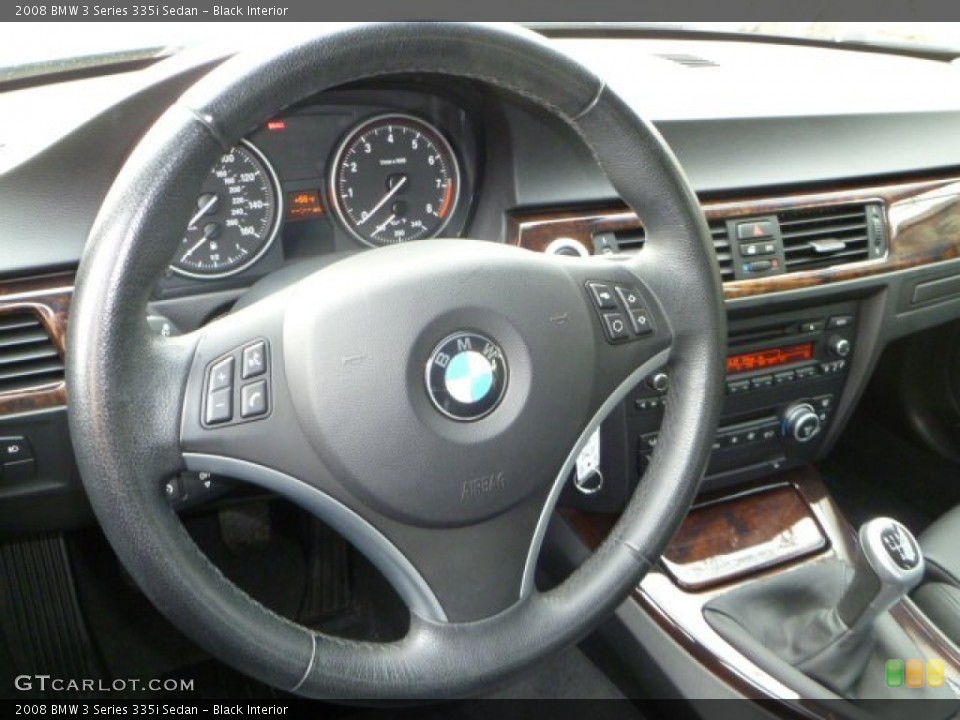 Black Interior Steering Wheel for the 2008 BMW 3 Series 335i Sedan #58364104