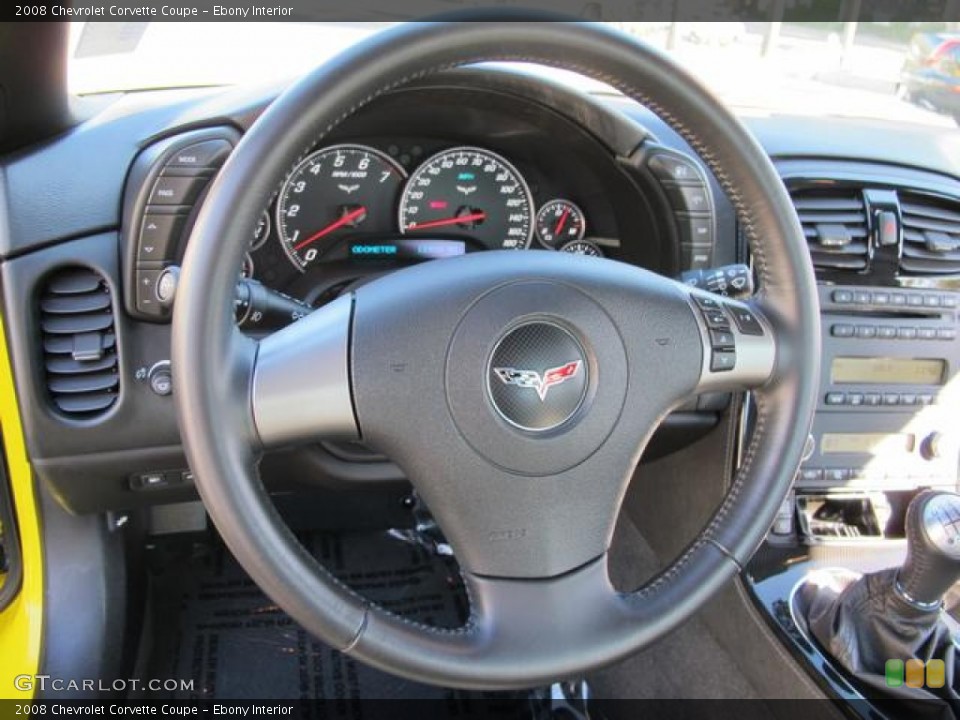 Ebony Interior Steering Wheel for the 2008 Chevrolet Corvette Coupe #58368867