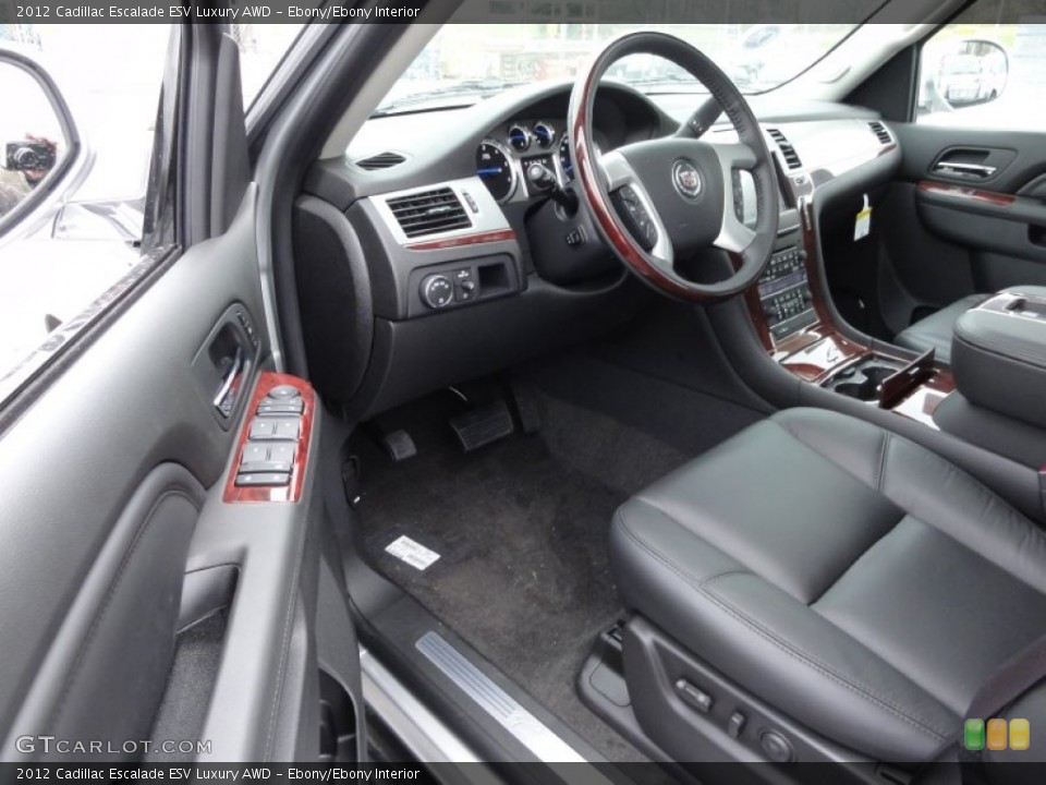 Ebony/Ebony Interior Photo for the 2012 Cadillac Escalade ESV Luxury AWD #58384332