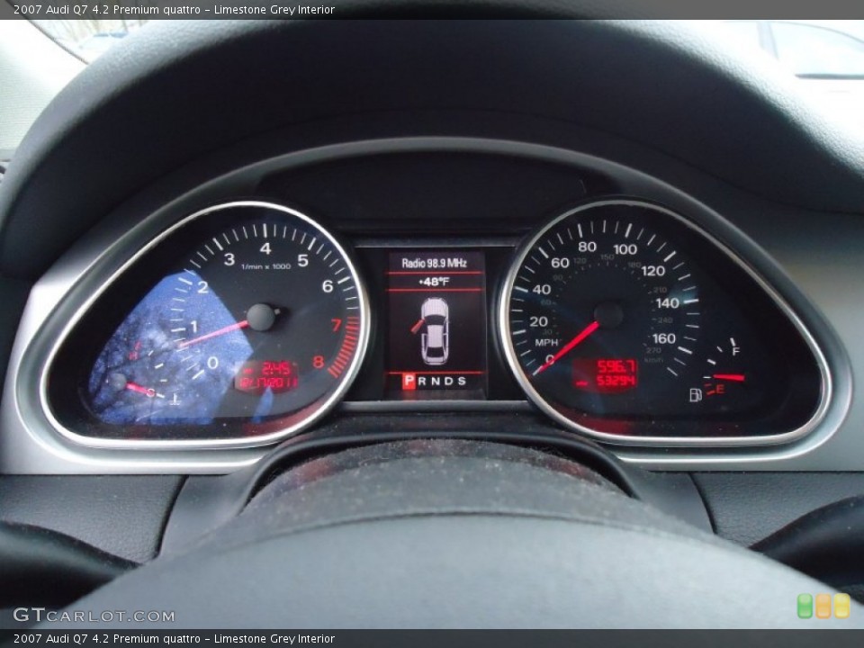 Limestone Grey Interior Gauges for the 2007 Audi Q7 4.2 Premium quattro #58424610