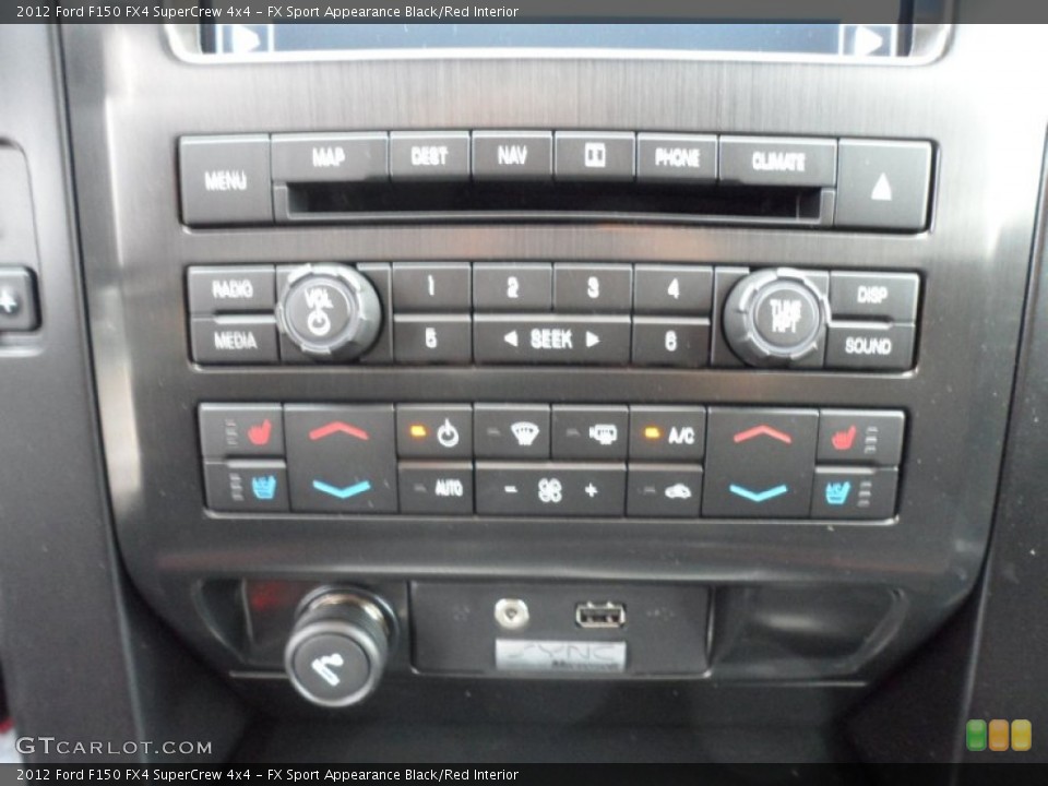 FX Sport Appearance Black/Red Interior Controls for the 2012 Ford F150 FX4 SuperCrew 4x4 #58443087