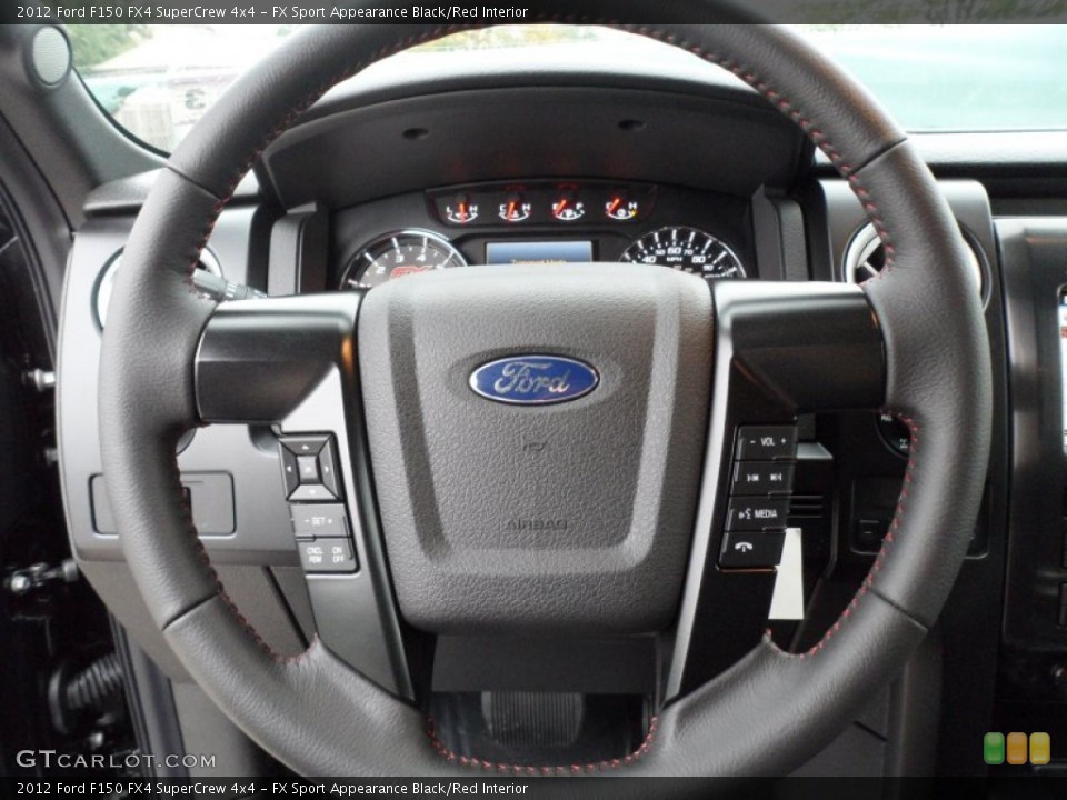 FX Sport Appearance Black/Red Interior Steering Wheel for the 2012 Ford F150 FX4 SuperCrew 4x4 #58443099