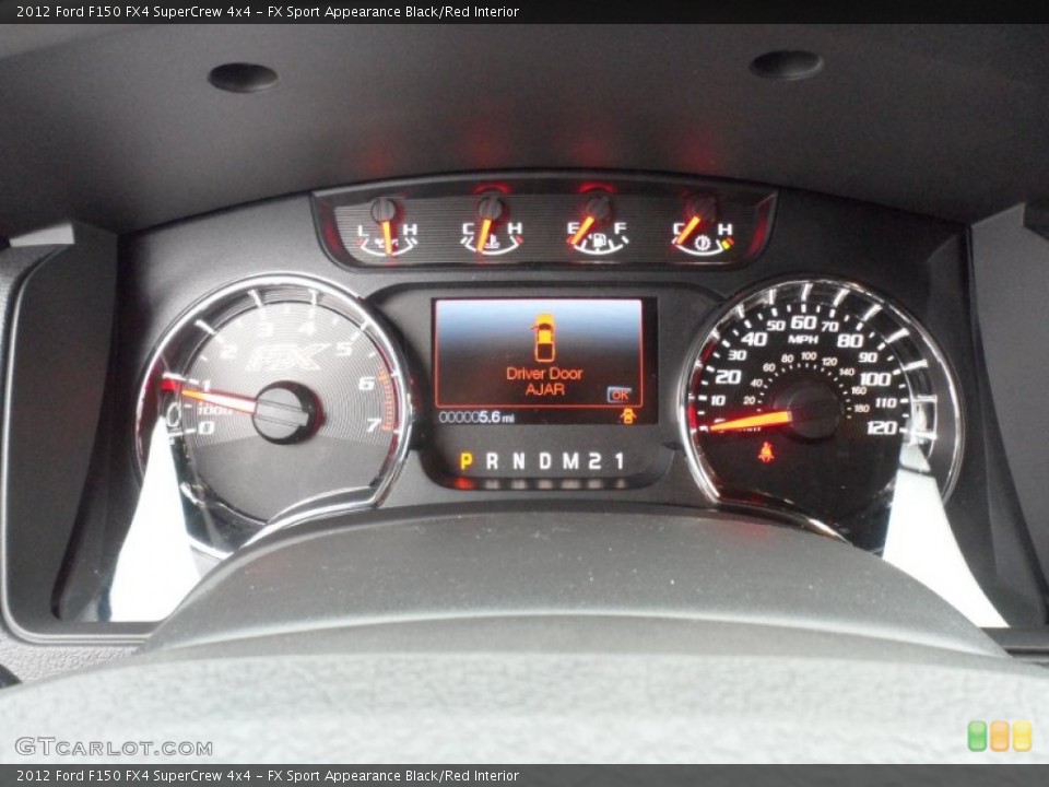 FX Sport Appearance Black/Red Interior Gauges for the 2012 Ford F150 FX4 SuperCrew 4x4 #58443102