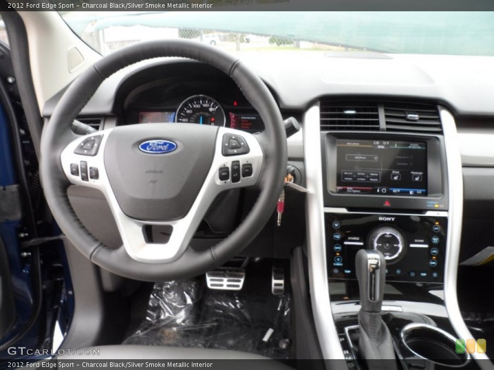 Charcoal Black/Silver Smoke Metallic Interior Dashboard for the 2012 Ford Edge Sport #58443915