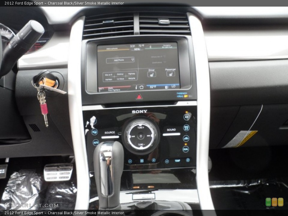 Charcoal Black/Silver Smoke Metallic Interior Controls for the 2012 Ford Edge Sport #58443918