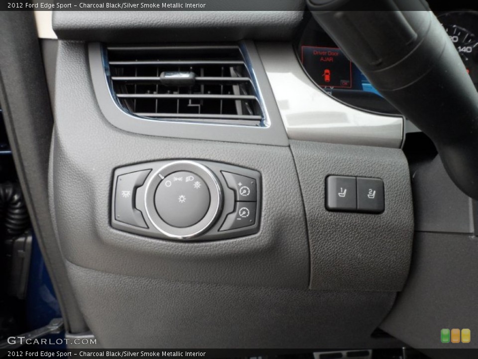 Charcoal Black/Silver Smoke Metallic Interior Controls for the 2012 Ford Edge Sport #58443939