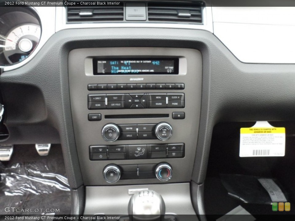 Charcoal Black Interior Controls for the 2012 Ford Mustang GT Premium Coupe #58444020
