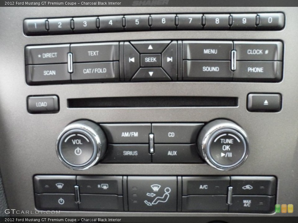 Charcoal Black Interior Controls for the 2012 Ford Mustang GT Premium Coupe #58444026