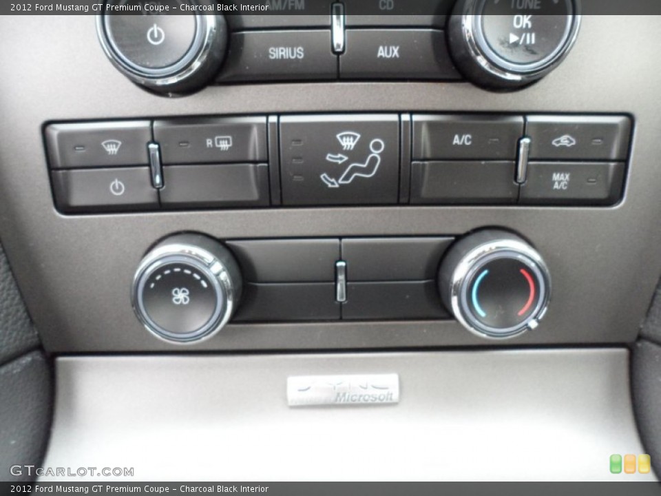 Charcoal Black Interior Controls for the 2012 Ford Mustang GT Premium Coupe #58444029