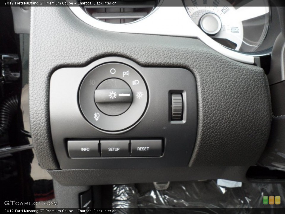 Charcoal Black Interior Controls for the 2012 Ford Mustang GT Premium Coupe #58444044