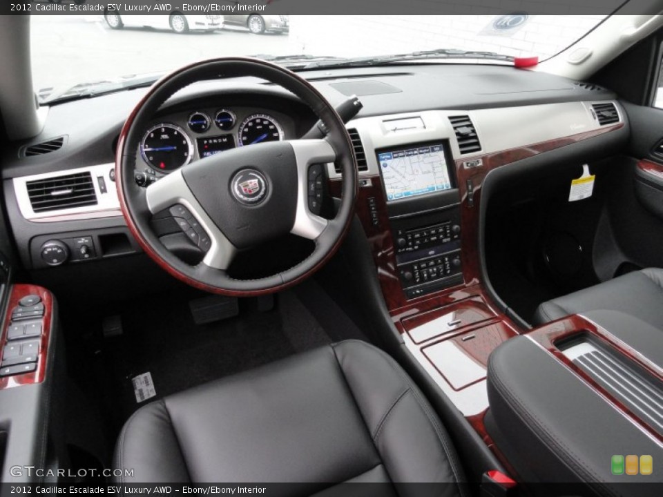 Ebony/Ebony Interior Dashboard for the 2012 Cadillac Escalade ESV Luxury AWD #58450229