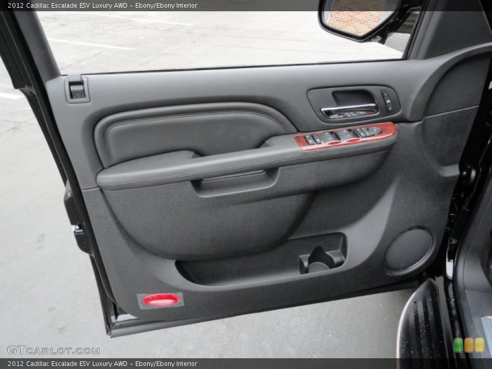Ebony/Ebony Interior Door Panel for the 2012 Cadillac Escalade ESV Luxury AWD #58450277