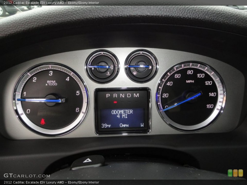 Ebony/Ebony Interior Gauges for the 2012 Cadillac Escalade ESV Luxury AWD #58450355