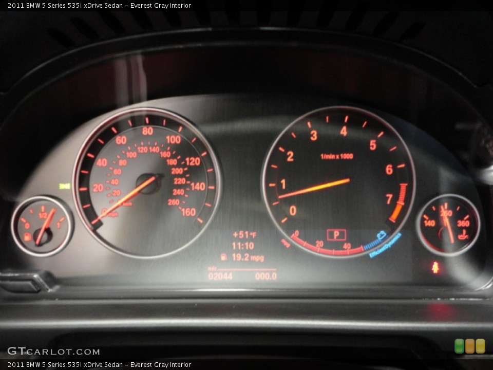 Everest Gray Interior Gauges for the 2011 BMW 5 Series 535i xDrive Sedan #58470642