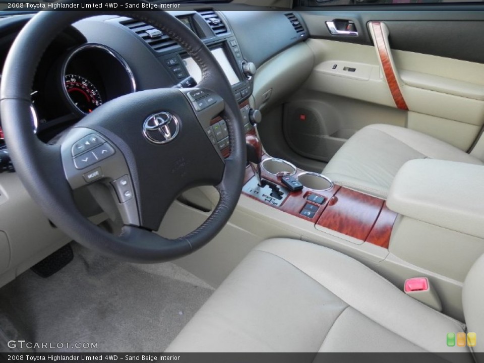 Sand Beige Interior Photo for the 2008 Toyota Highlander Limited 4WD #58472496
