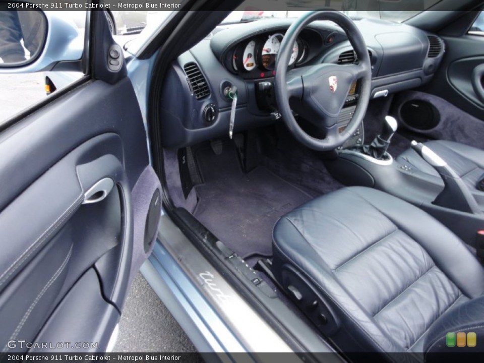 Metropol Blue Interior Photo for the 2004 Porsche 911 Turbo Cabriolet #58472964
