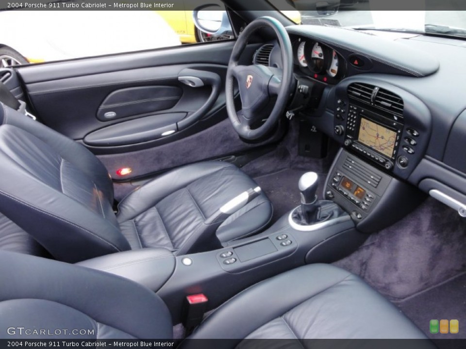 Metropol Blue Interior Photo for the 2004 Porsche 911 Turbo Cabriolet #58473009