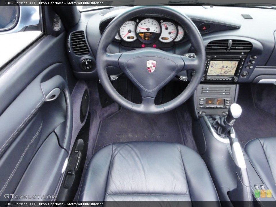 Metropol Blue Interior Controls for the 2004 Porsche 911 Turbo Cabriolet #58473073