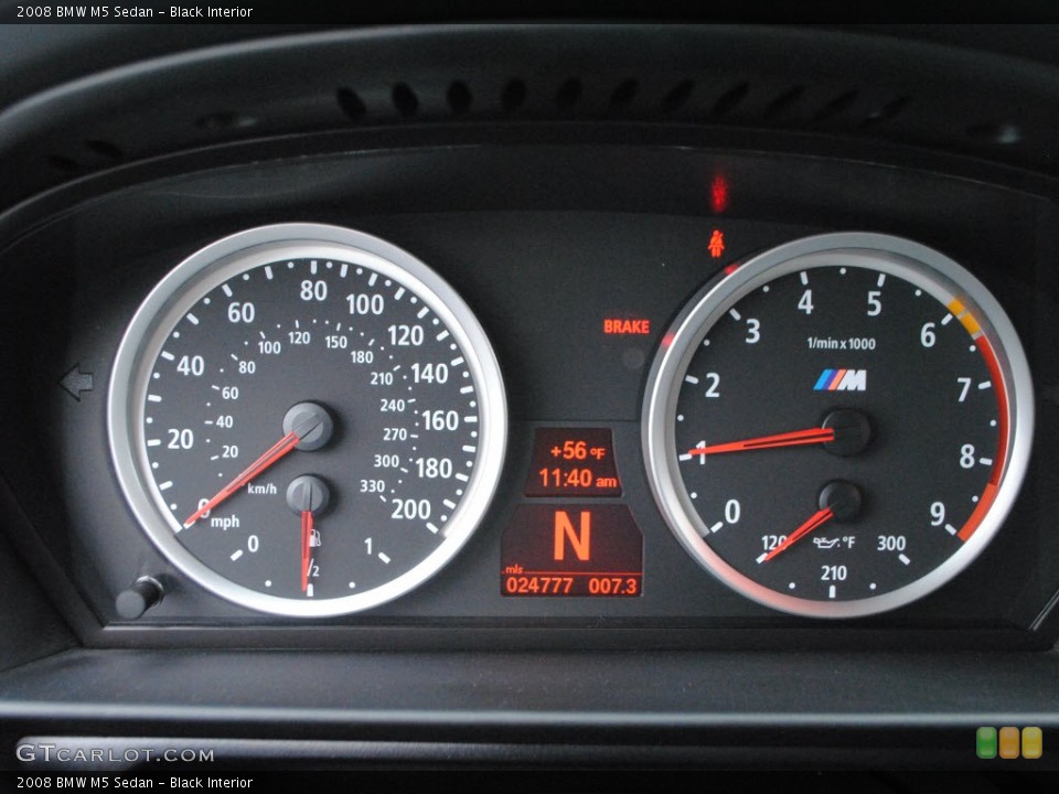 Black Interior Gauges for the 2008 BMW M5 Sedan #58490524