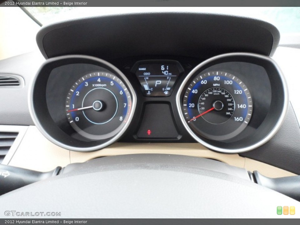 Beige Interior Gauges for the 2012 Hyundai Elantra Limited #58492264